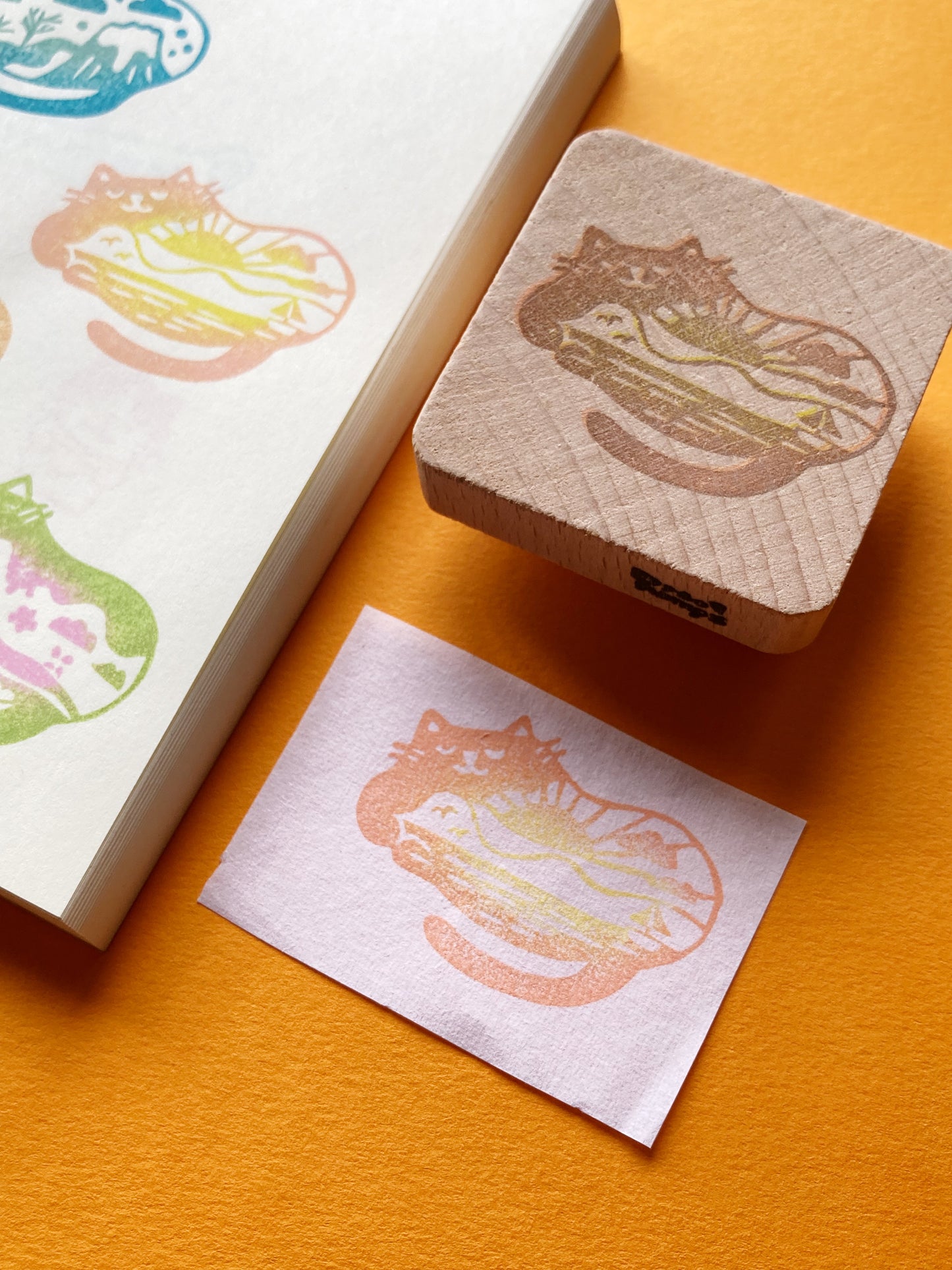 Summer Cat Rubber Stamp