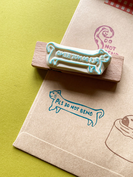 Please do not bend Cat Rubber Stamp