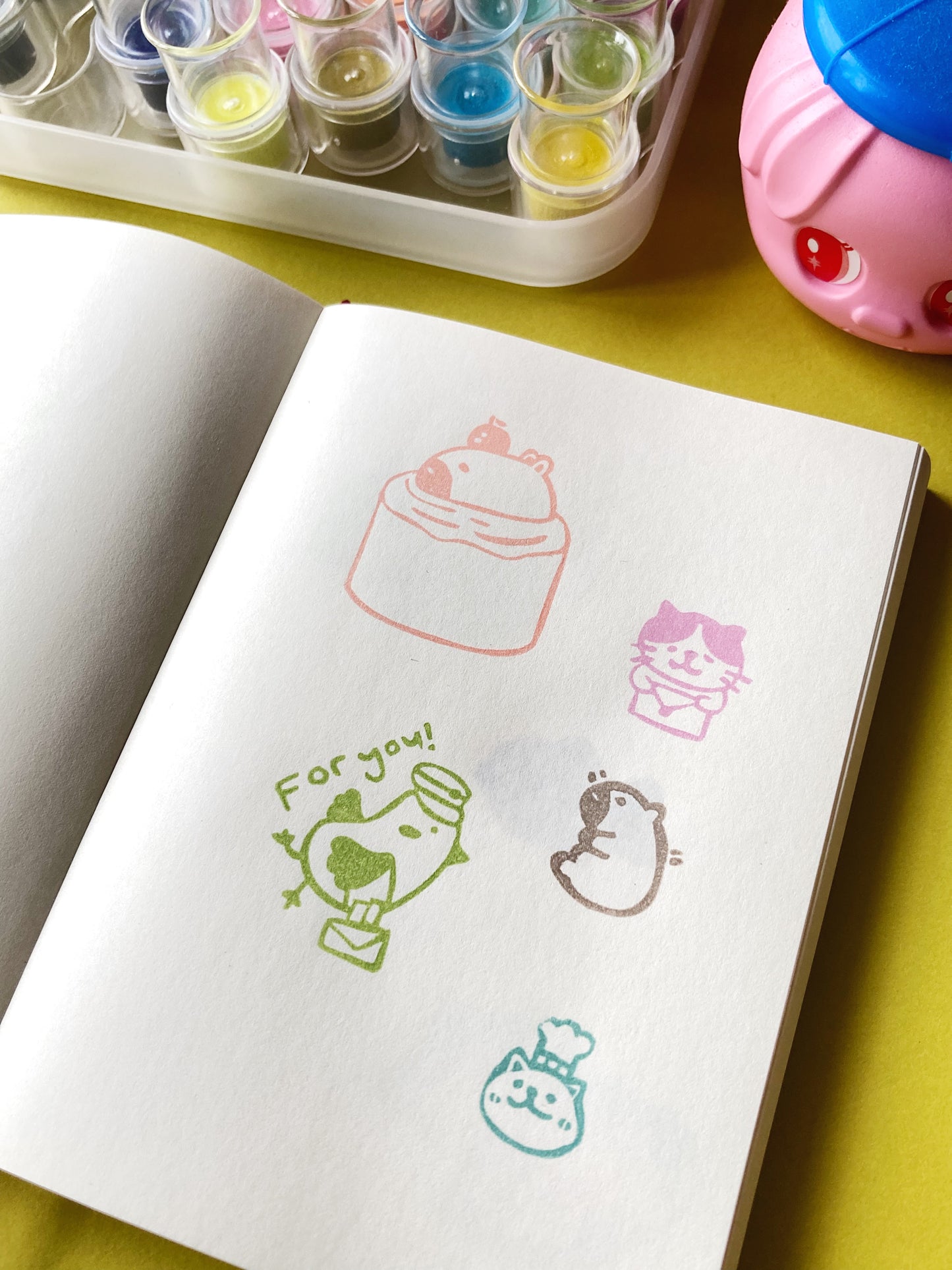 Mini Chef Cat Rubber Stamp