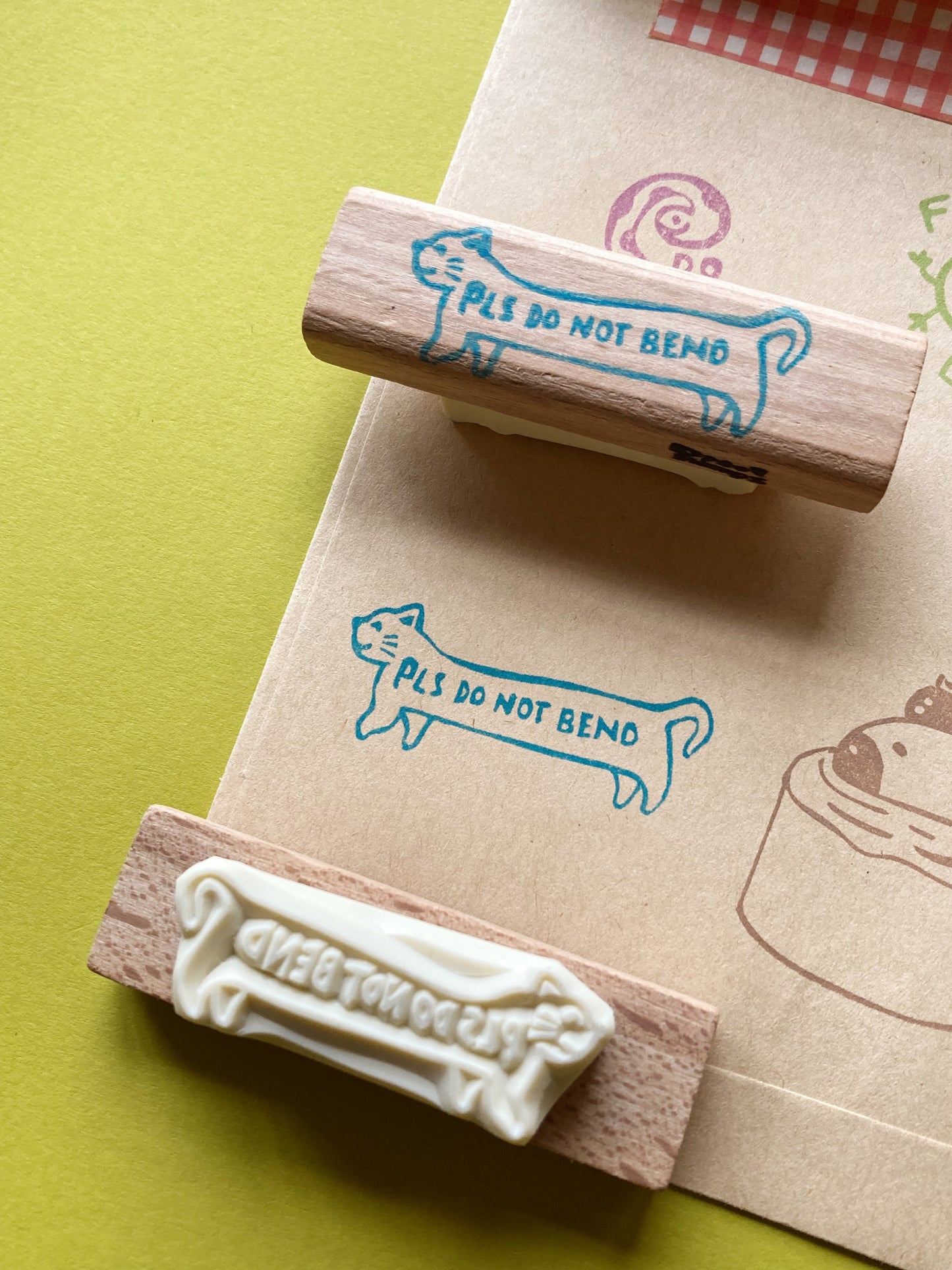 Please do not bend Cat Rubber Stamp