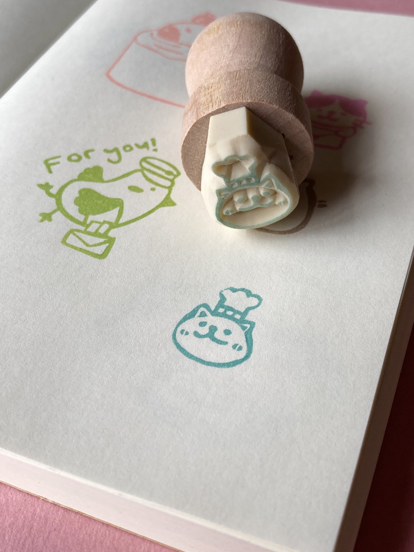 Mini Chef Cat Rubber Stamp