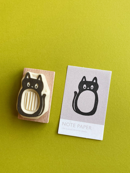 Cute Cat Stamp for Stationery, Cat Rubber Stamp, Black Cat Stamp