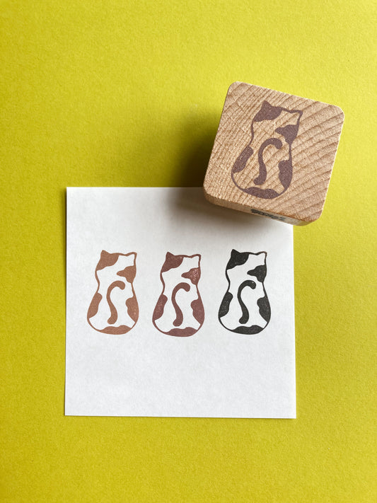 Silent Observer Cat Rubber Stamp