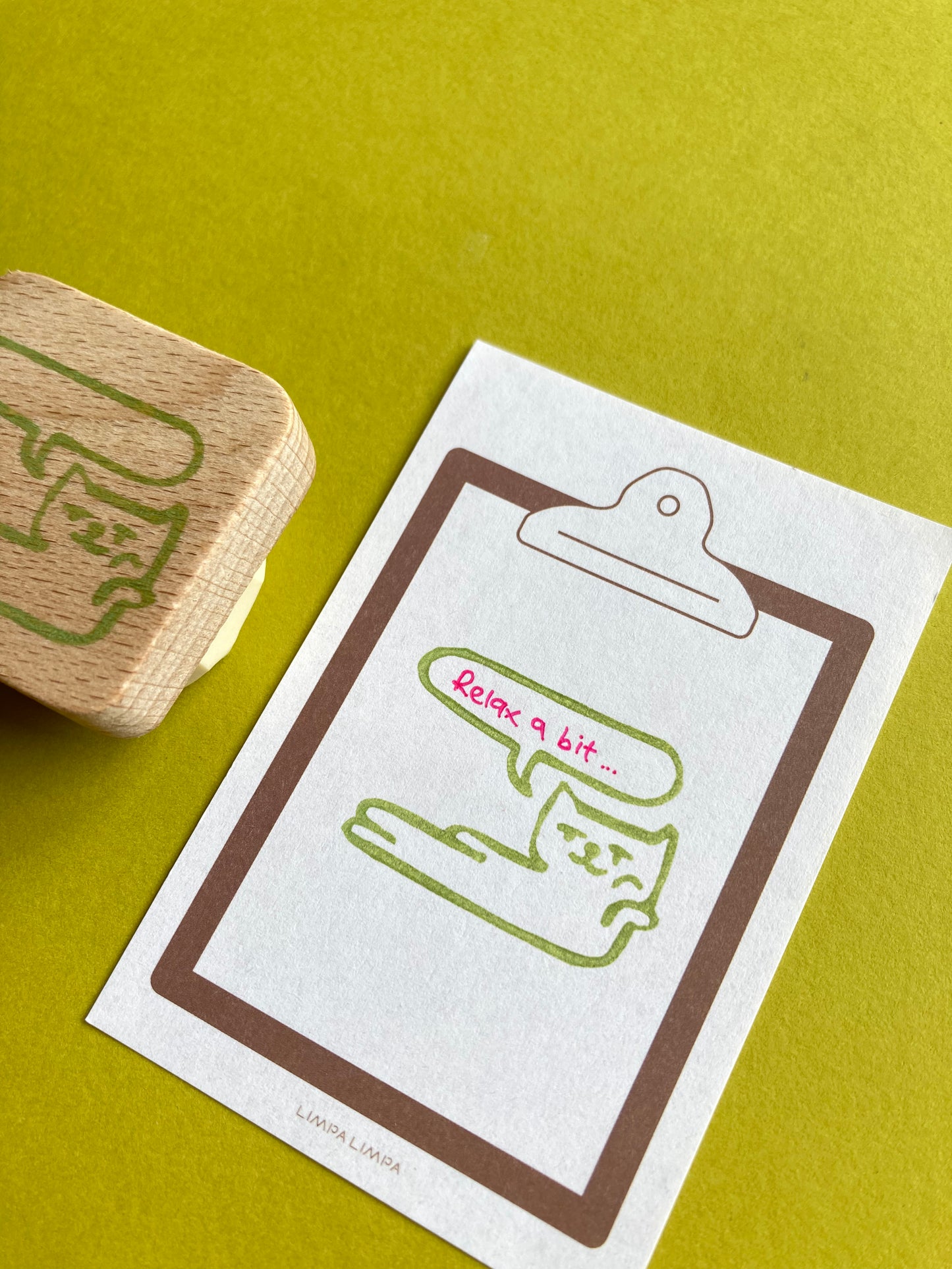 Chillax Cat Rubber Stamp